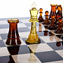 Шахматный ларец с янтарными фигурами 48х48 см, фотография 5. Интернет-магазин ЛАВКА ПОДАРКОВ